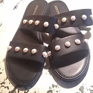 Merona black and pearl sandals